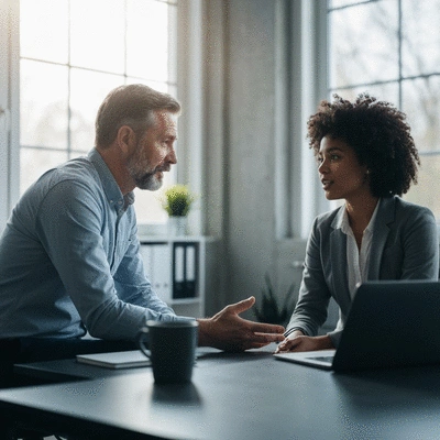 Patient consulting with a communication specialist